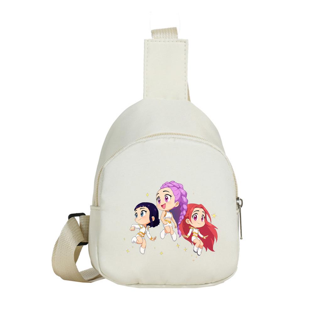 Borsello petto stampato Anime Cartoon K-Pop Demon Hunters Kawaii per Ragazzo Ragazza Borsa a spalla Studente Borsa a tracolla portatile Borsa petto di Natale Regalo per bambino