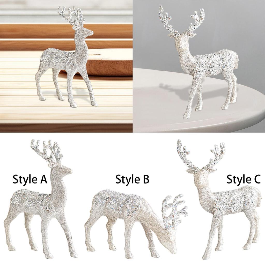 Weihnachts-Rentierfigur, stehend, Rentier-Statue, Pailletten, Weihnachtsdekoration, Weihnachtsgeschenk für Kaminsims, Regal, Party, Innenbereich, Zuhause