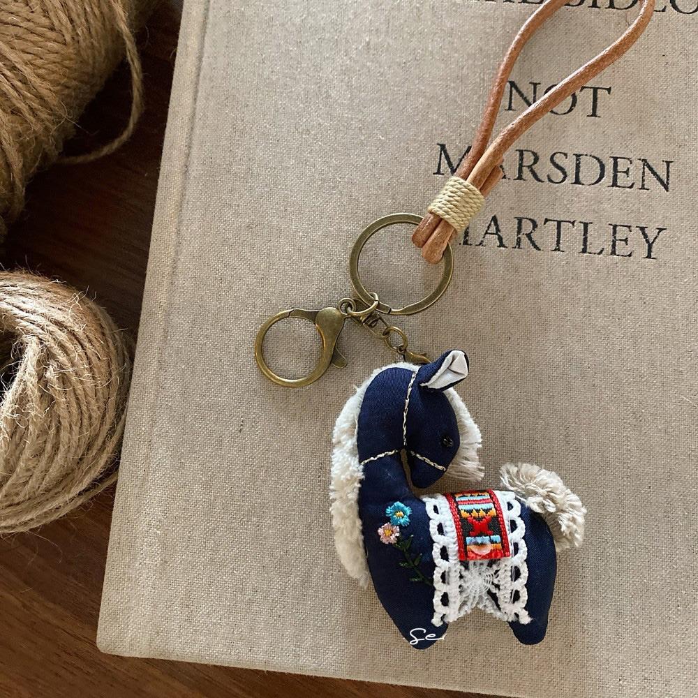 Stuffed Animal Horse Year Key Ring Cute Design Pony Pendant  Backpack Decoration