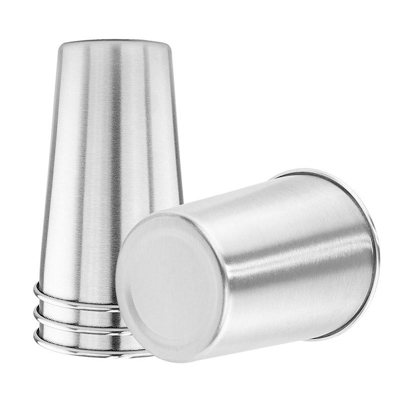 Stainless Steel Metal Cup Beer Cup White Wine Glass Coffee Roller Outdoor Travel Camping Water Cup Kitchen Drinking Coffee Cup