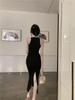 Black High-Neck Halterneck Sleeveless Bodycon Maxi Dress