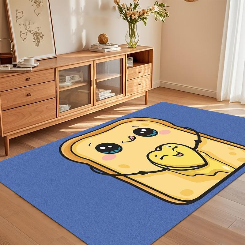 

Durable Entry Door Mat Cute Toast & Butter Hug Area Rug Non-Slip Carpets for Living Room Soft Bedroom Floor Mat Home Rugs Gift 40x60CM