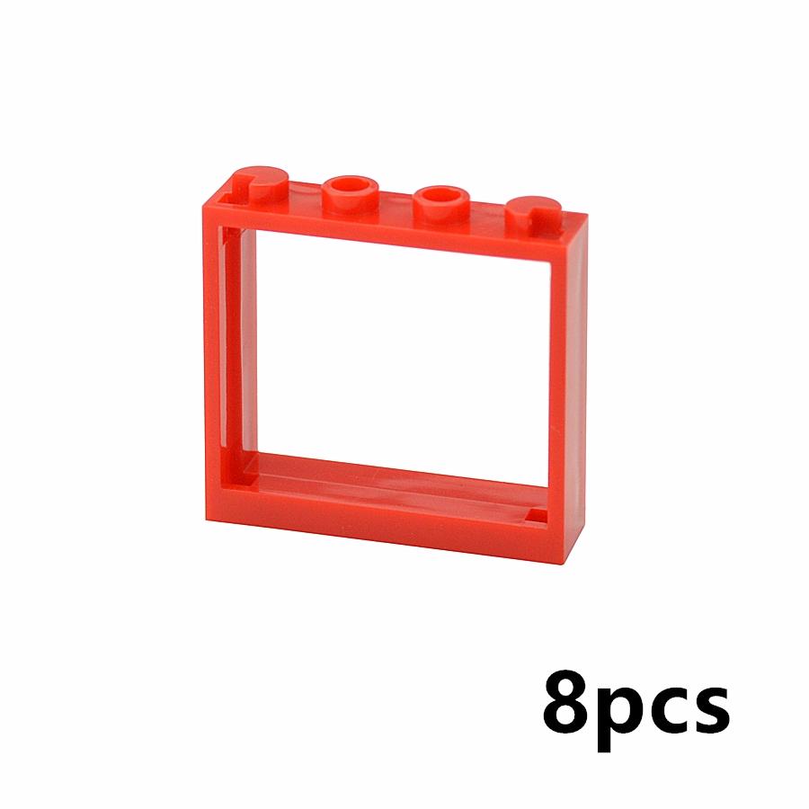 MOC Bricks Door Frame Glass Window 1x4x3 60594 60608 DIY Architecture House Building Blocks Toys Kids Educational Plastic Bricks