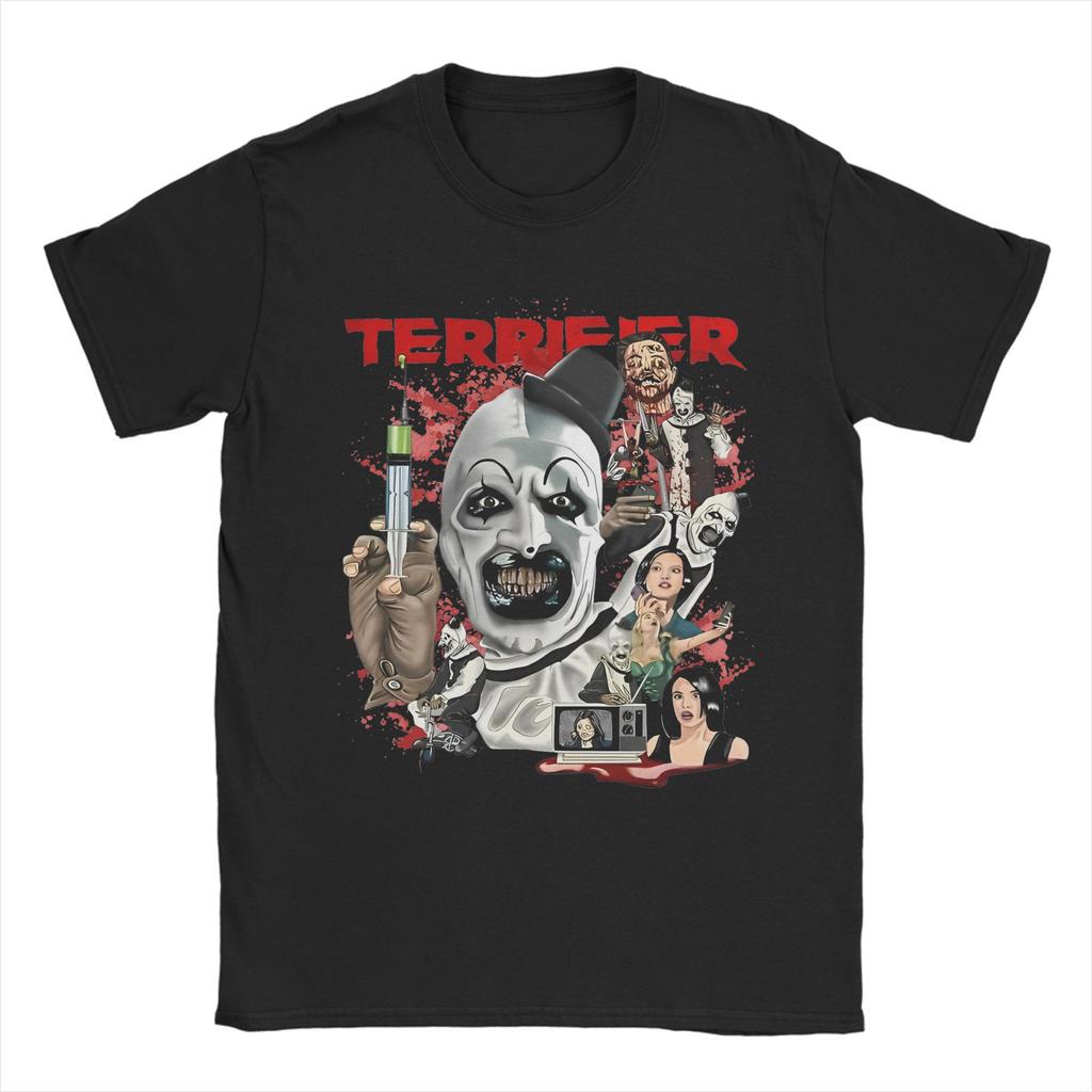 Terrifier Art The Clown T Shirt Men Women 100% Cotton Vintage T-Shirt Round Neck  Tees Short Sleeve Clothes Gift