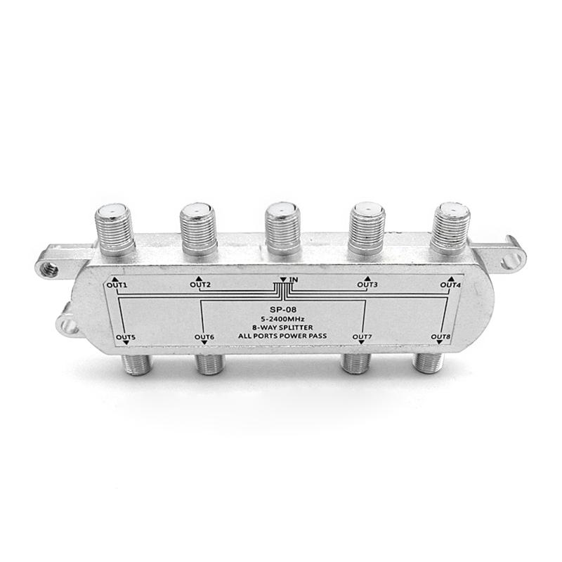 Advanced 8 Way Coaxial Cable Splitter 5-2400MHz CATV Antenna System 1 in 8 Out High-isolation Shielding Structure