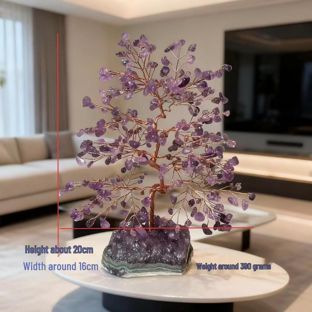Amethyst Tree on Cluster Base - Ornament & Home Decoration Gift