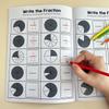 Montessori Fractions Workbook Arithmetic Learning Teaching Aids Grade 3-4 Primary School Math Cognitive Training Test Book