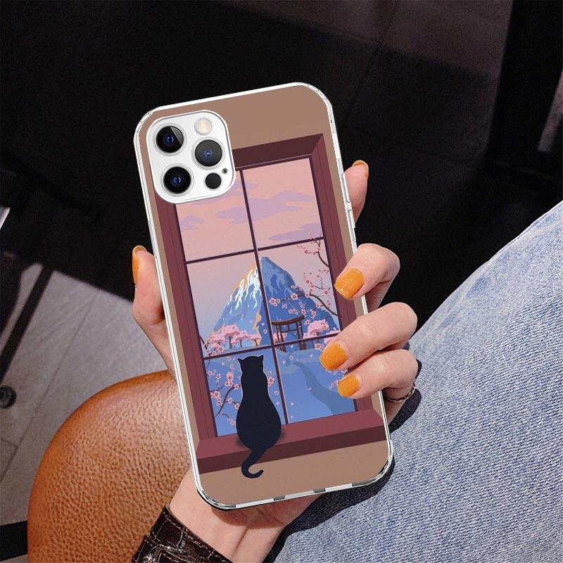 Black Cat Cartoon Cute Phone Case For iPhone 17 Air 16 Pro Max 16E 15 + 14 Plus 11 12 13 Mini 7 8 SE Gift Print Cover Fundas 17