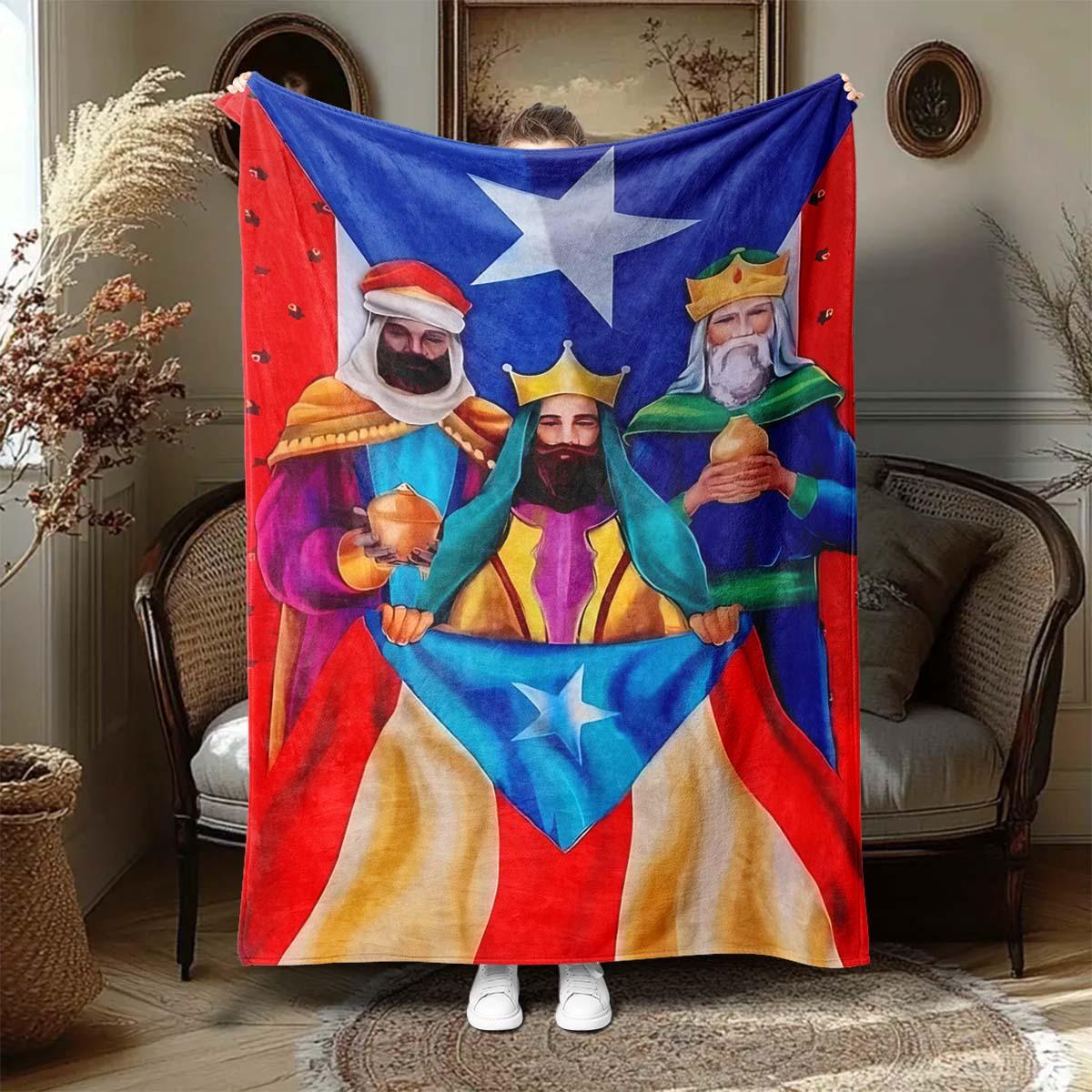

King and the Flag Design Pattern Flannel printed blanket suitable for all seasons suitable for living room office sofa travel 75x100cm