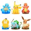 Anime Figure Pokemon Pikachu Charmander Squirtle Cartoon Car Doll Decoration Anime PVC Figure Statue Toy With Base Decoration