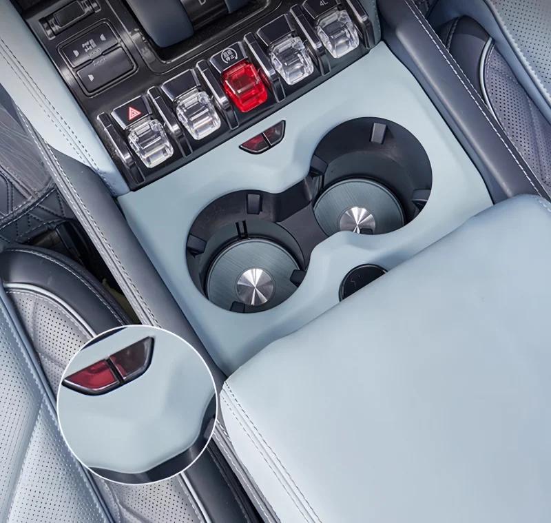Car Center Control Panel Silicone Pad Fit for BYD Leopard 5 2023-2025 Modified Auto Center Control Water Cup Protection Pad