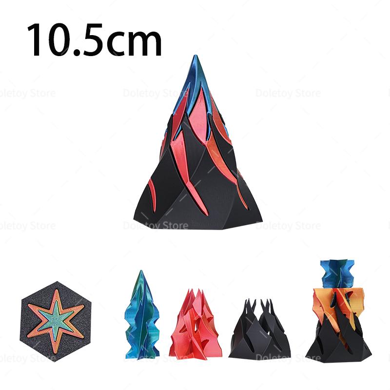 3D Printed Impossible Stone Passthrough Plaything Helix Spinning Pressure Reducing Plaything Pass Through Pyramid Vortex Thread Illusion Plaything