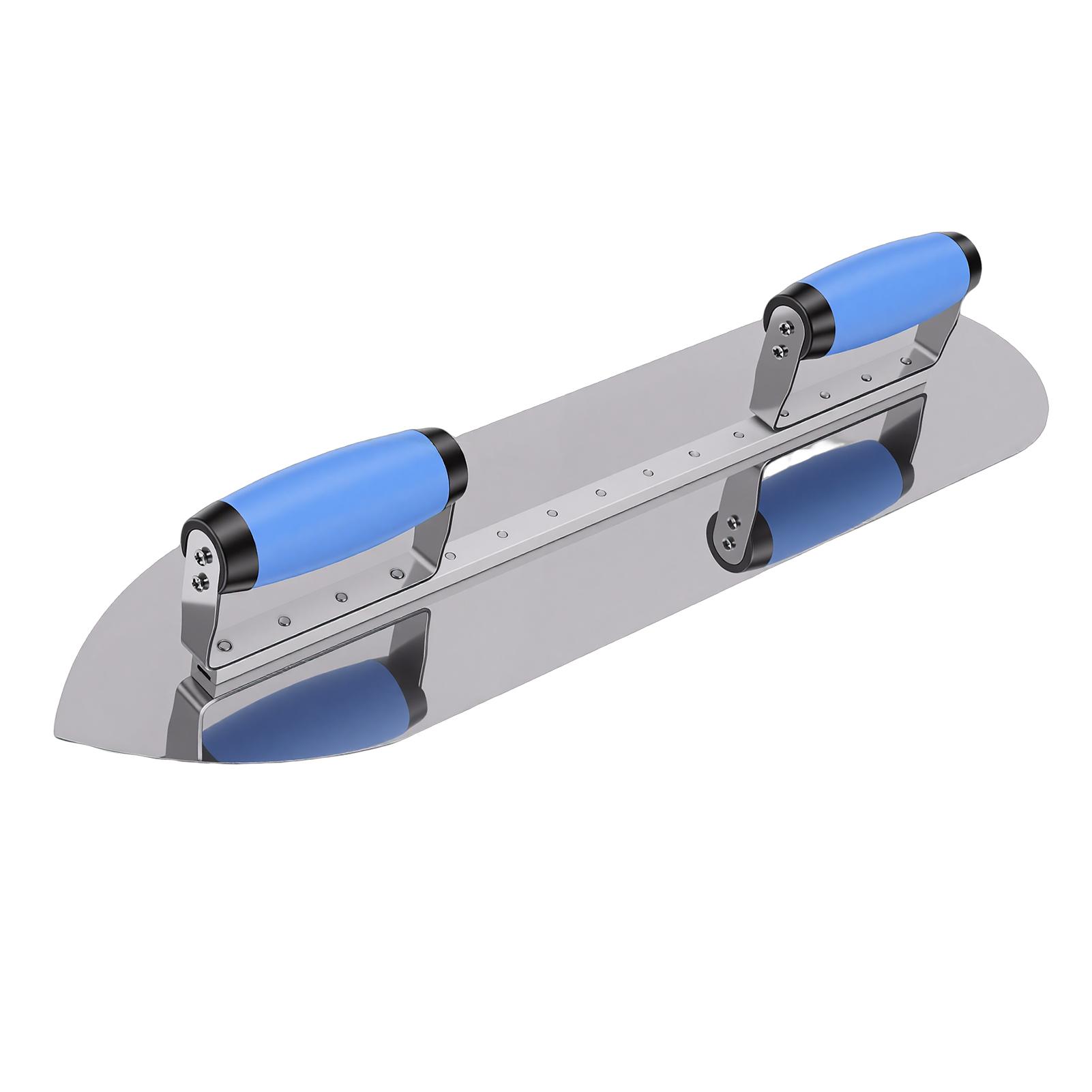 

Double Handle Pool Trowel Round and Pointed Head Finishing Trowel for Pool Coating Concrete Plastering 20 Inch