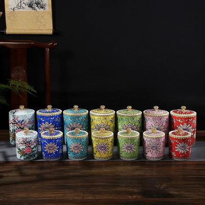 Chinese-style Ceramic Storage Jars Living Room Sealed Cans Dried Fruit Storage Boxes Household Kitchen Supplies Sealed Cans