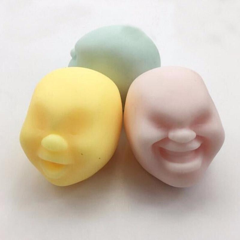 Silica Gel Human Face Emotion Vent Ball Doll Adult Stress Relieve Toys Anti-stress Ball Toy MIT