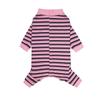 Polyester Puppy Stripes Jumpsuits Four-legged Dog Pajamas Durable Pet Dog Clothes  Autum