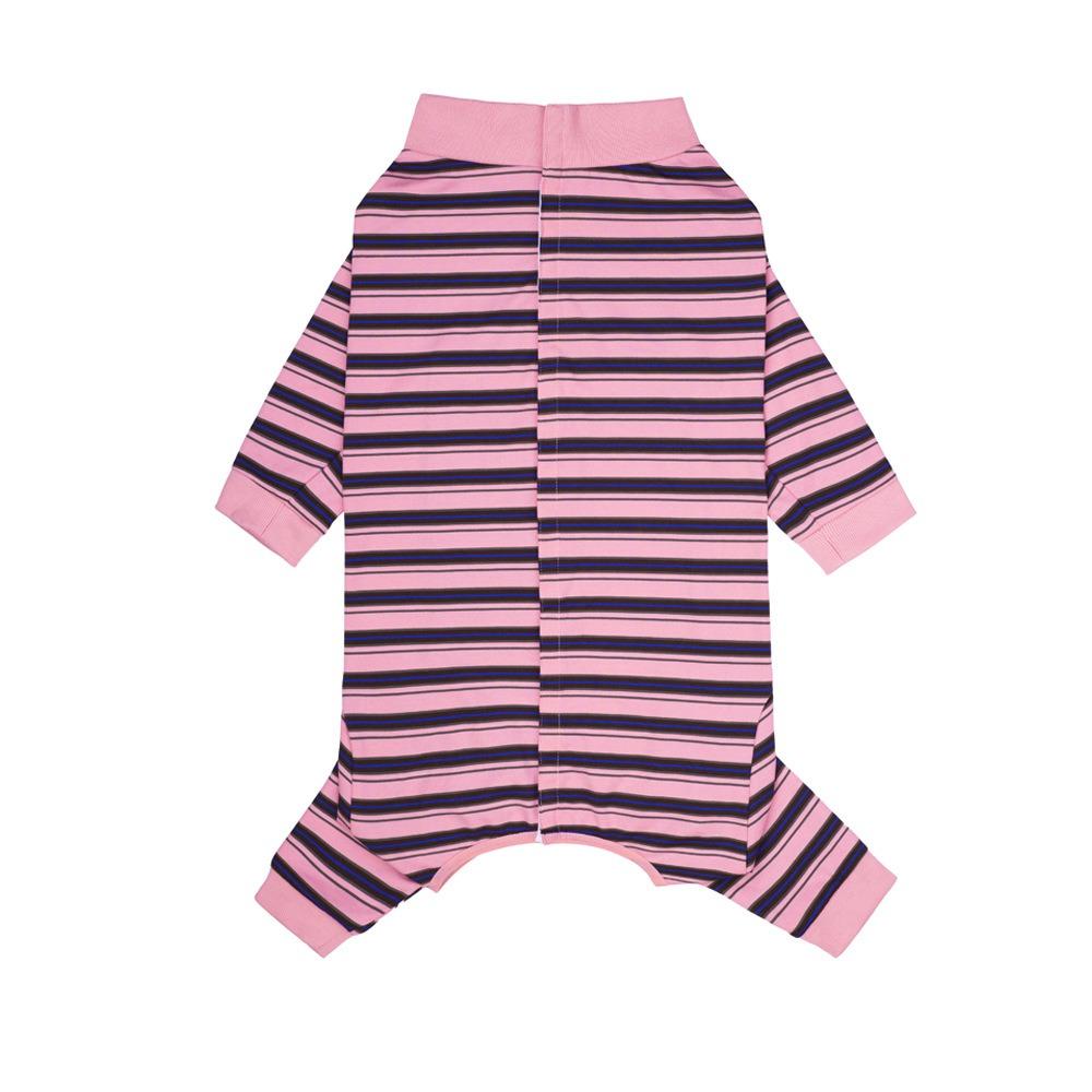 Polyester Puppy Stripes Jumpsuits Four-legged Dog Pajamas Durable Pet Dog Clothes  Autum