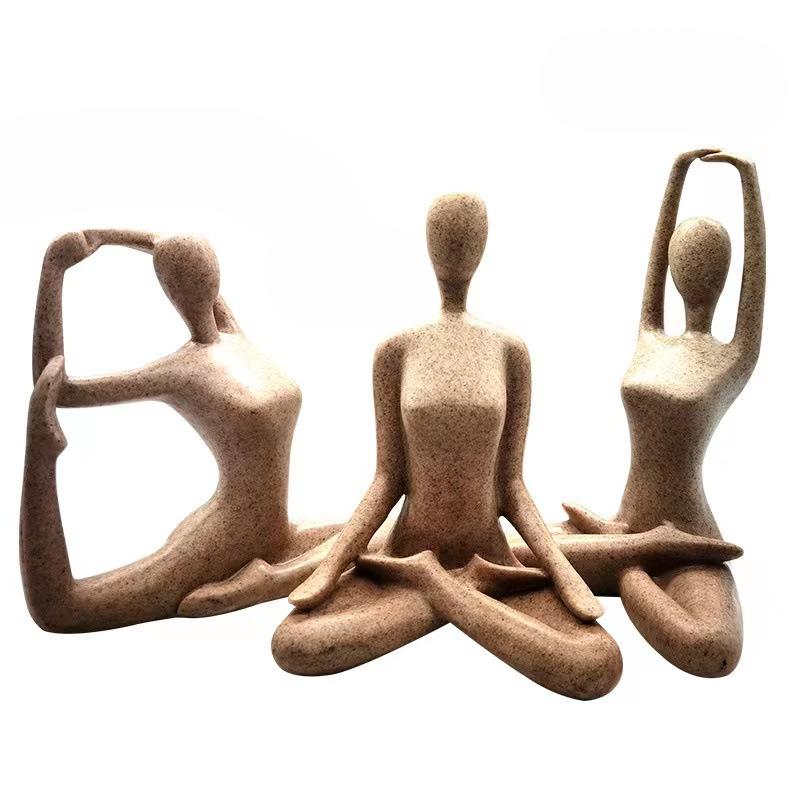 Simple Yoga Ornaments Abstract Resin Crafts Home Living Room Wine Cabinet Yoga Studio Sports Figure Decorations