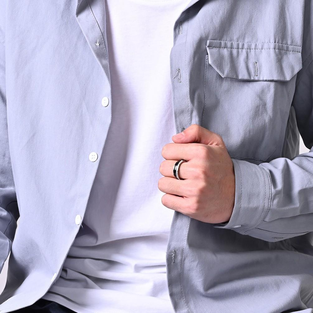 Neue Minimalistische Schwarz-Weiß-Serie Titanstahl mit Diamanten besetzt Funkelnder Diamant Trendiger Herren- und Damen-Neutraler Kaltwindring