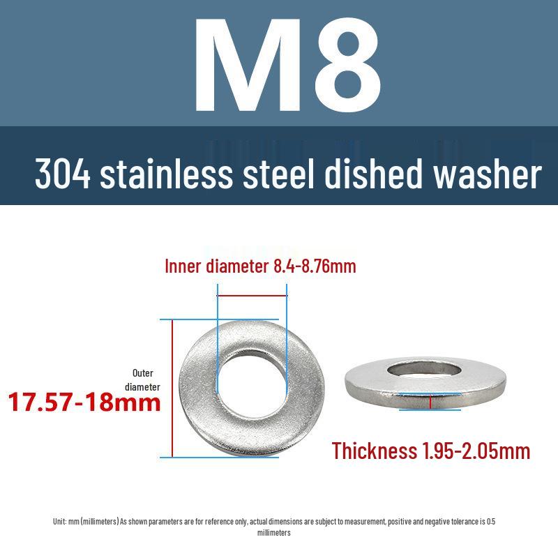 Yigu Yigu 304 Stainless Steel Round Flat Anti-Loosening Washers M3/M4/M8/M10