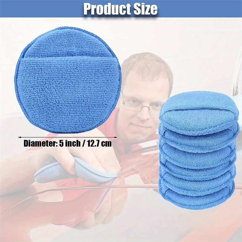 6pcs/pack Microfiber Car Wax Applicator Pads with Finger Pocket Buffing Detail Polishing Foam Pads for Auto