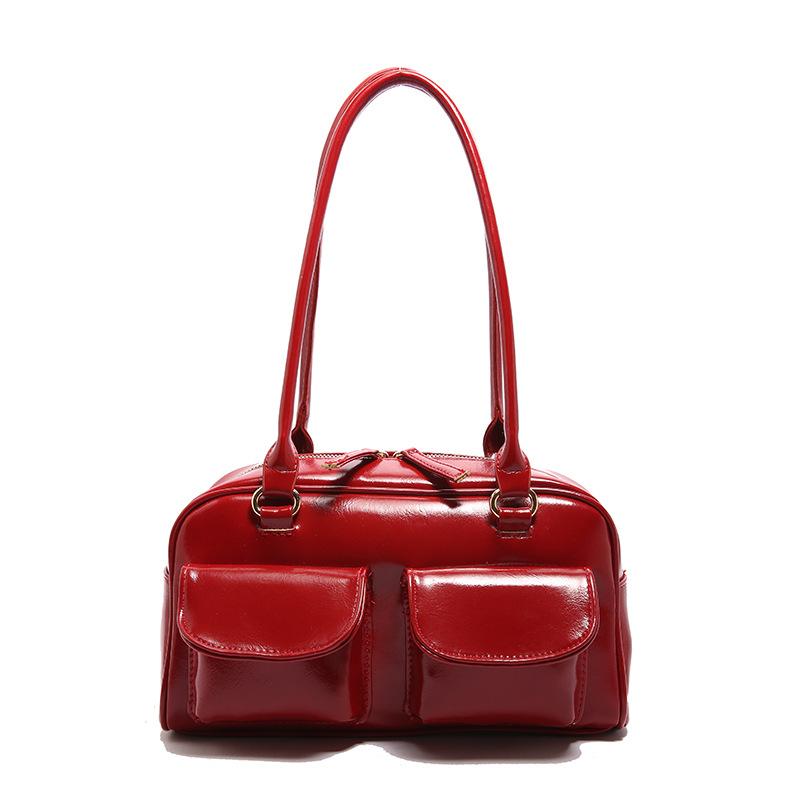 

Популярная сумка этого года 2025 новый тренд женская осенняя простая портативная маленькая квадратная сумка корейская версия повседневная сумка через плечо красный