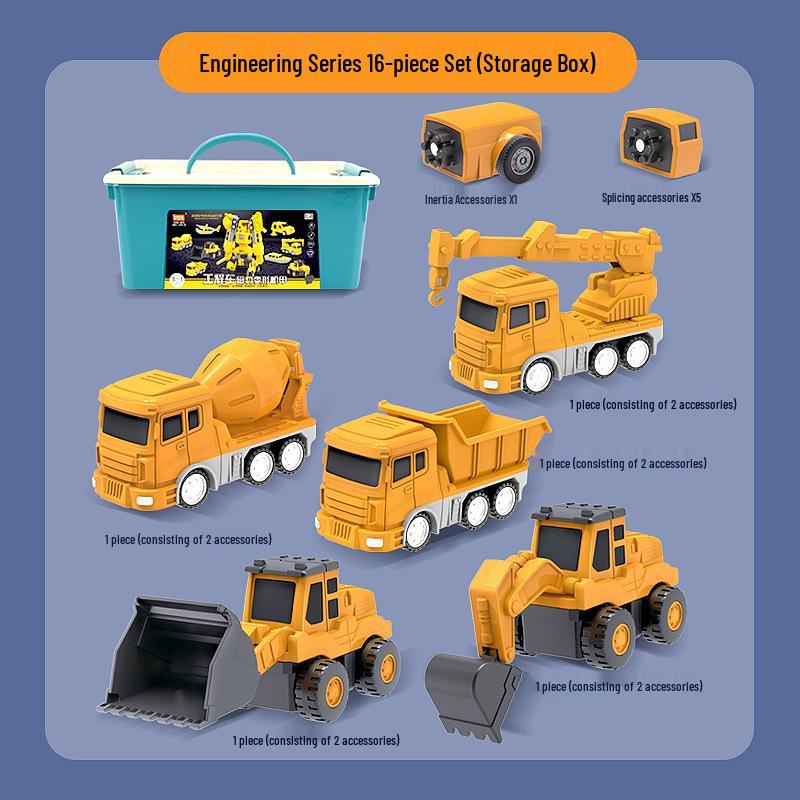 Kids' Magnetic Engineering Vehicle Transformer Set - Educational Parent-Child Toy