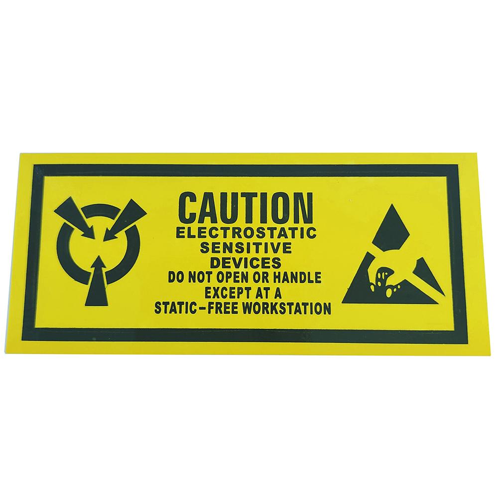 100pcs CAUTION STATIC SENSITIVE DEVICES Electronics Products Safety Warning Label Static-free Workstation Reminder Sticker