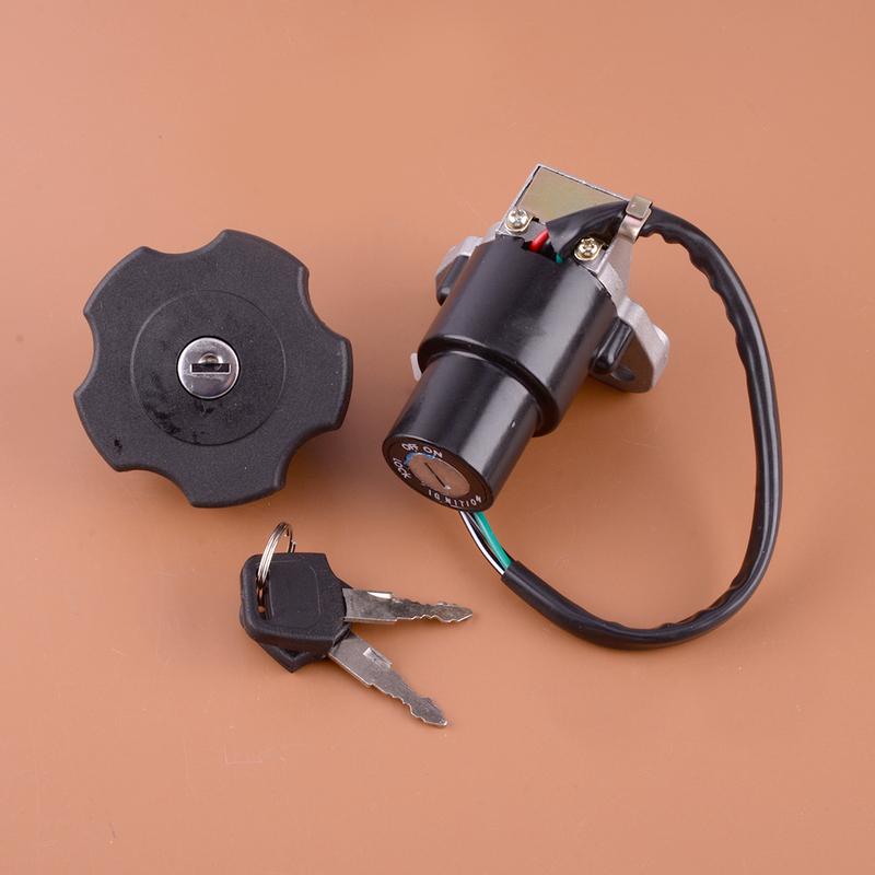 Ignition Switch Fuel Gas Cap Cover Lock Key Set 4-Pin Fit for Yamaha XT600 TW200 DT200 DT200R XT225 Serow