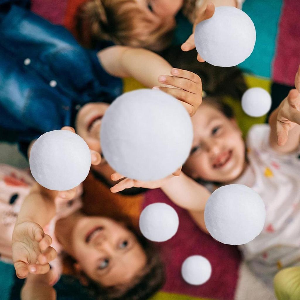 Artificial Snow Balls 20 Pieces Realistic Snow Fight Ball Ergonomic Toy For Indoors Outdoors Children Adults Village Photo Booth