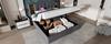Double Bed with Wireless Charging USB C, Upholstered Bed Frame 160x200cm, Bed Frame with Storage Slatted Frame made of Wood-Grey Cotton (No Mattress)