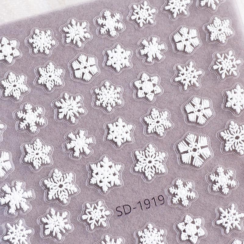 Christmas Lovely Cartoon Bowknot Santa Claus Snowman Christmas Tree Elk Snowflake Nail Art Stickers Xmas Cute Manicure Decals