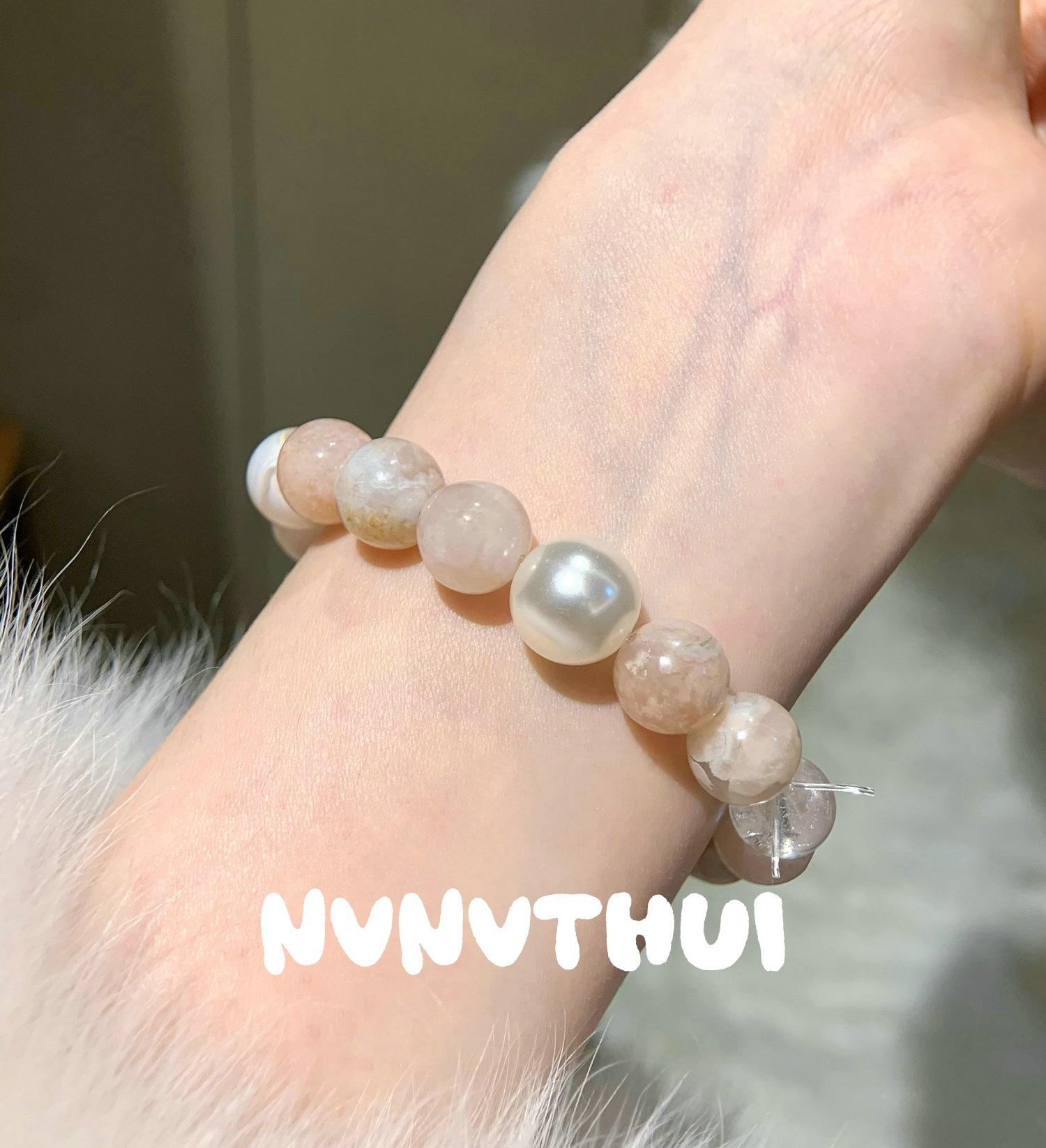 

Jewelry, Blue Sea Moonlight Pearl Necklace, Banquet Haute Couture Cherry Hair Pink Crystal Agate Bracelet, Stacked Wear