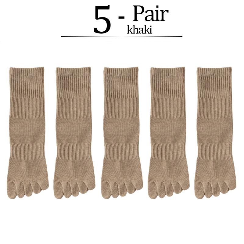5 Paar/Los Damen Fünf-Zehen-Socken 100% Baumwolle Einfarbig Damen Zehensocken Sport Frühling Herbst Harajuku Zehensocken