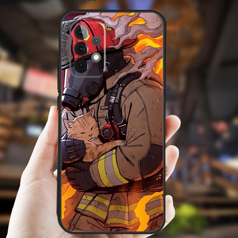 Firefighter Heroes Fireman Case For Samsung Galaxy A32 A56 A16 A15 A22 A52 A54 A14 A26 A36 A55 A35 A05 A06 A53 A33 A13