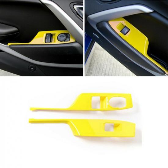 

Window Lift Switch Trim Panel Cover Yellow For Chevy Camaro 2017+ Accessories