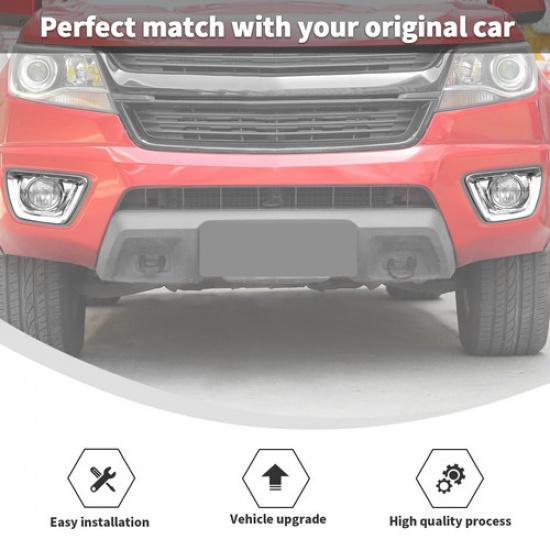 2x Chrome Front Fog Light Lamp Decor Cover Trim Bezel For Chevy Colorado 2014-18