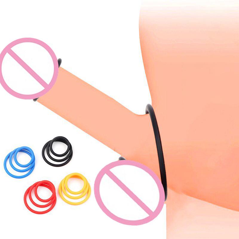 3Pcs Cock Ring Sex Toys For Men Delay Ejaculation Silicone Penis Ring Enlarge Enhance Erection Adult Supplies Remove Foreskin