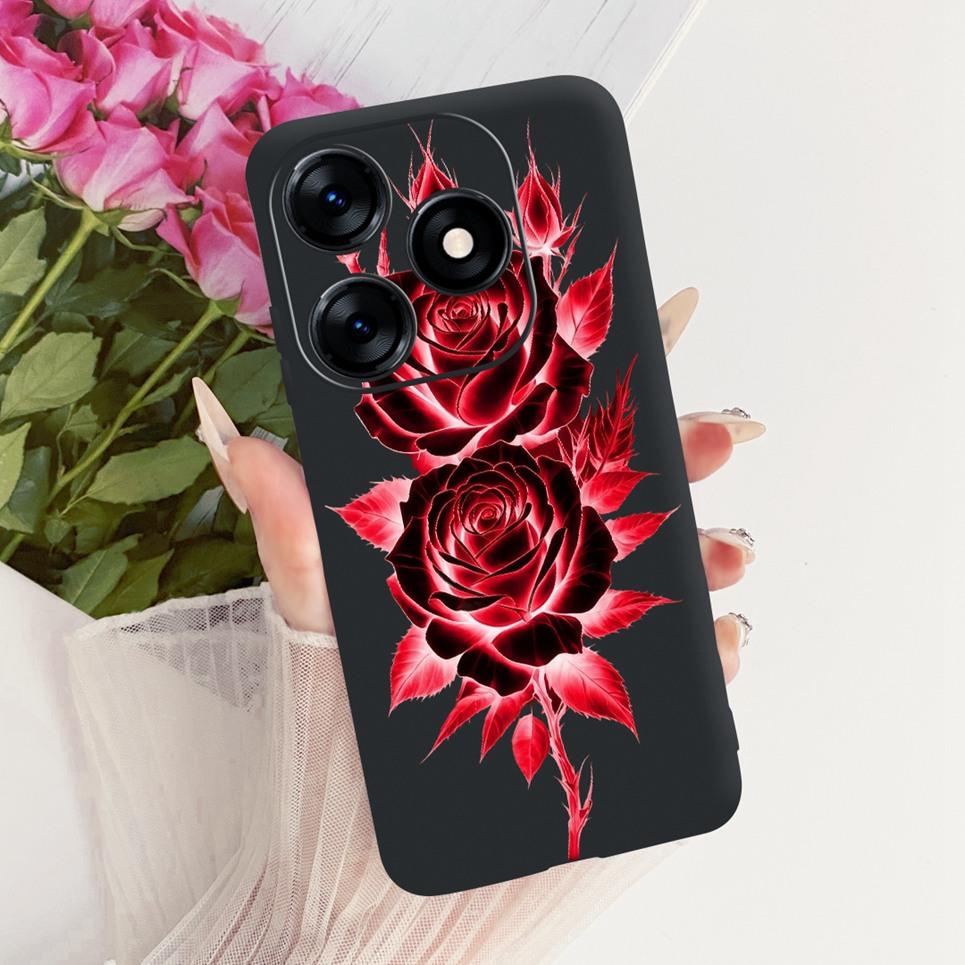 Für Tecno Spark 10 10C 10 Pro 4G KI7 KI5m Handyhülle Bunte Schmetterlingsblume Damen Girly Weiche Silikonhülle Mattes Rückcover