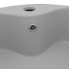 Luxury Wash Basin with Overflow Matte Light Grey 36 X 13 Cm Ceramic