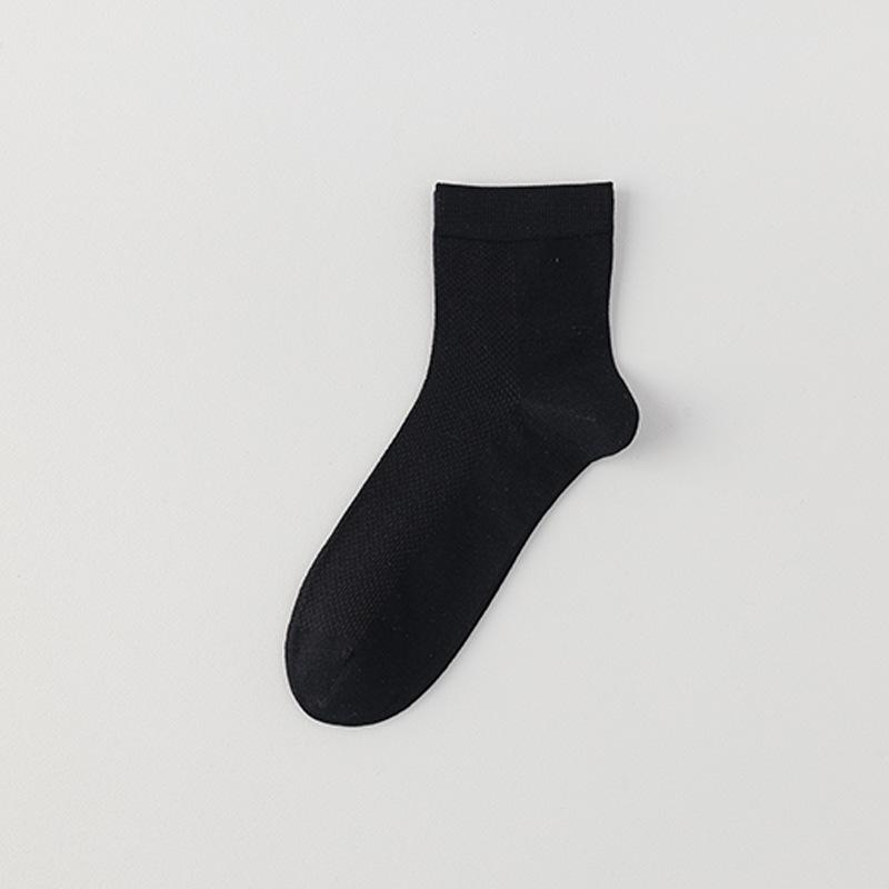 Men s Breathable Mulberry Silk Cotton Mid-Calf Socks - Sweat-Wicking, Anti-Odor, Antibacterial for Spring & Summer