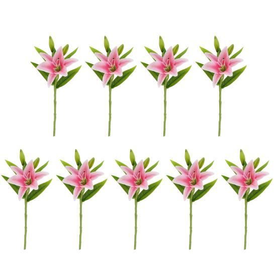 9 Pcs Artificial Lily Flowers for Easter Realistic White Fake Tiger Lilies