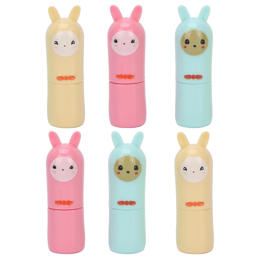 6 Pcs Lip Balm Tube Kit Empty Cartoon Animal Shape Makeup Tools for DIY Homemade Lipstick
