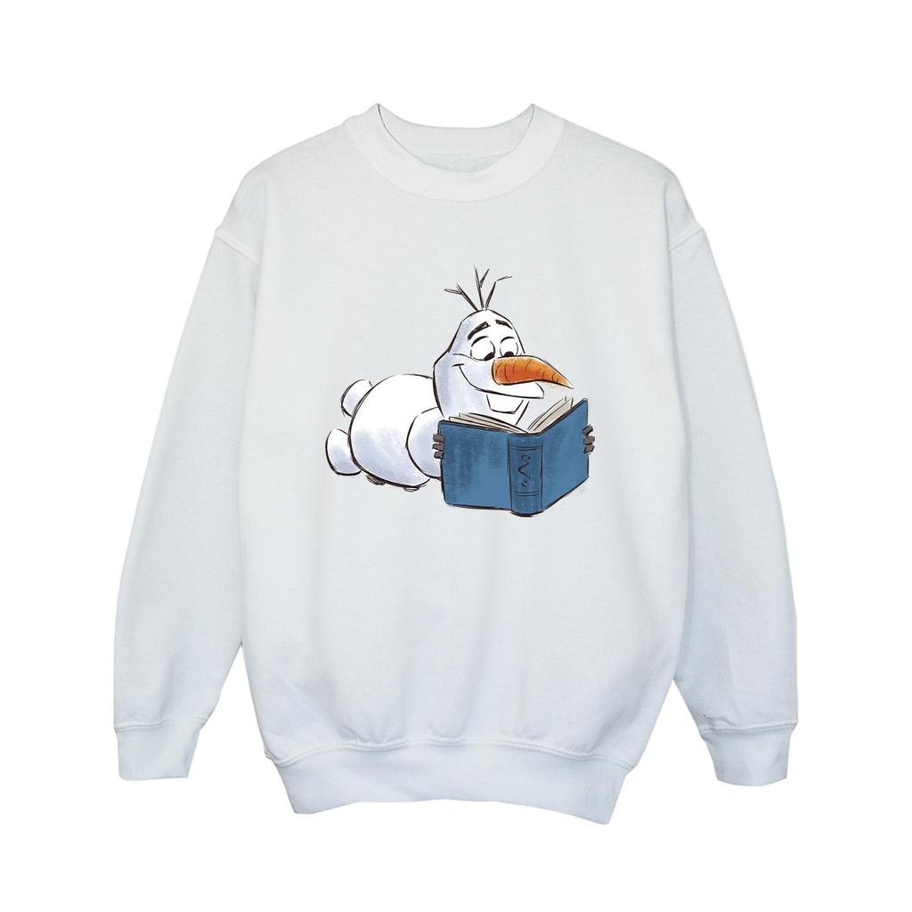 Disney Mädchen-Sweatshirt „Frozen Olaf Reading“.