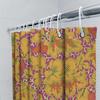 Vibrant Floral Print Shower Curtain For Bathroom Decor Pink Orange Yellow Leaves Pattern Waterproof Fabric Home Decoration Item