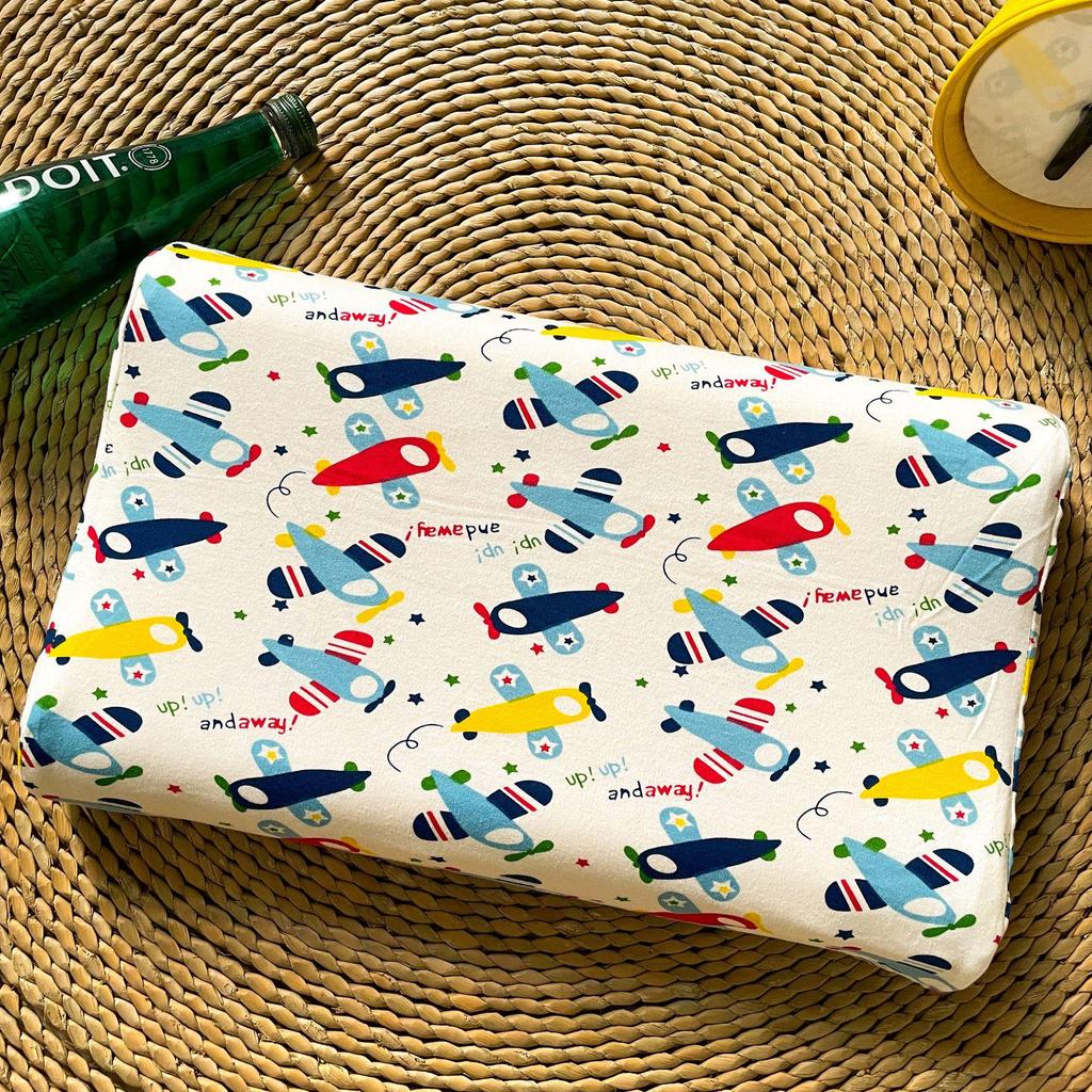 Thailand Natural Latex Children's Pillow - Pure Cotton Cartoon Design, Baby Neck Support, Ideal for Kindergarten Students and Gifts