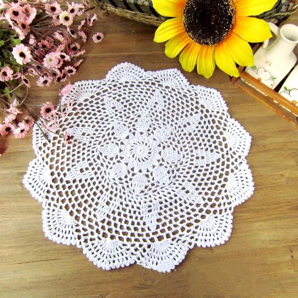 25cm Diameter Crochet Mats Lace Table Cloth Vintage Doily 30cm Diameter