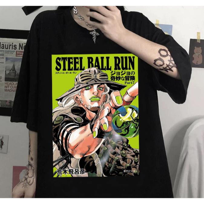 Anime Jojos Bizarre Adventure Steel Ball Run Diego Brando Comfortable and Breathable Retro Fan Tshirt