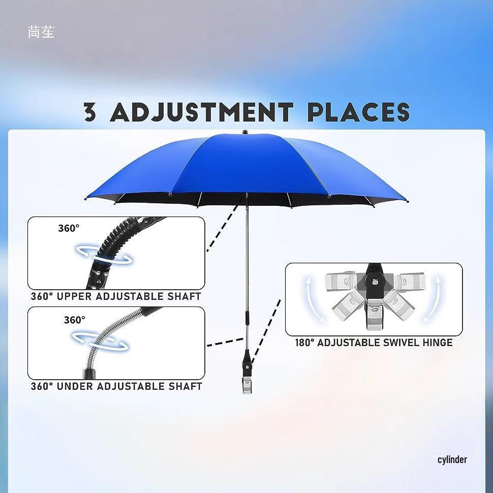 New Style UV Protection Folding Sun Umbrella with Clip for Outdoor, Fishing, Camping, and Beach Chair Use