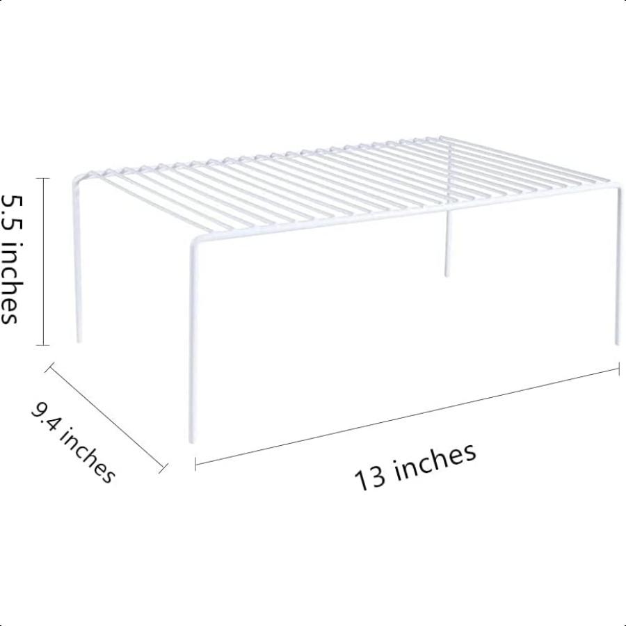 Cabinet Storage Shelf Rack Set of 2 Medium 13 x 9.4 inch Rustproof Metal Wire Kitchen Cabinet Organizer and Storage Cupboard Sp